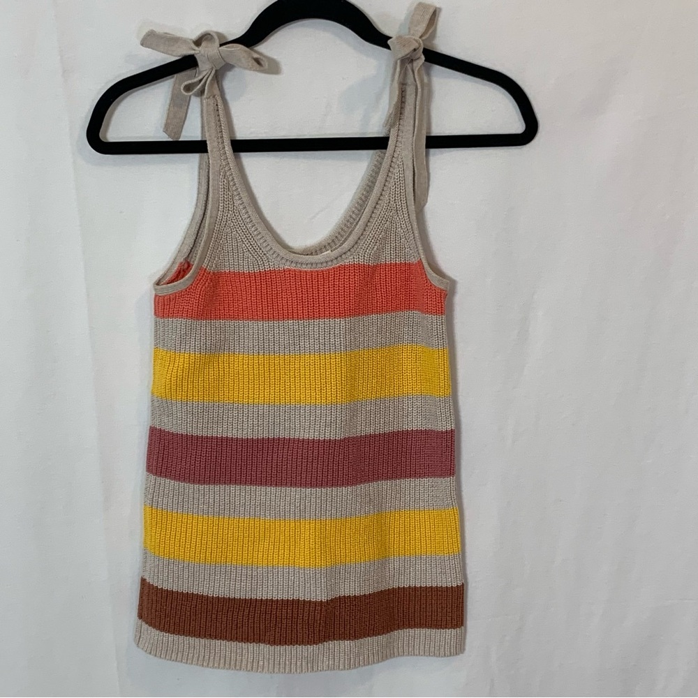 GAP shoulder tie tank top 100% cotton fall colors